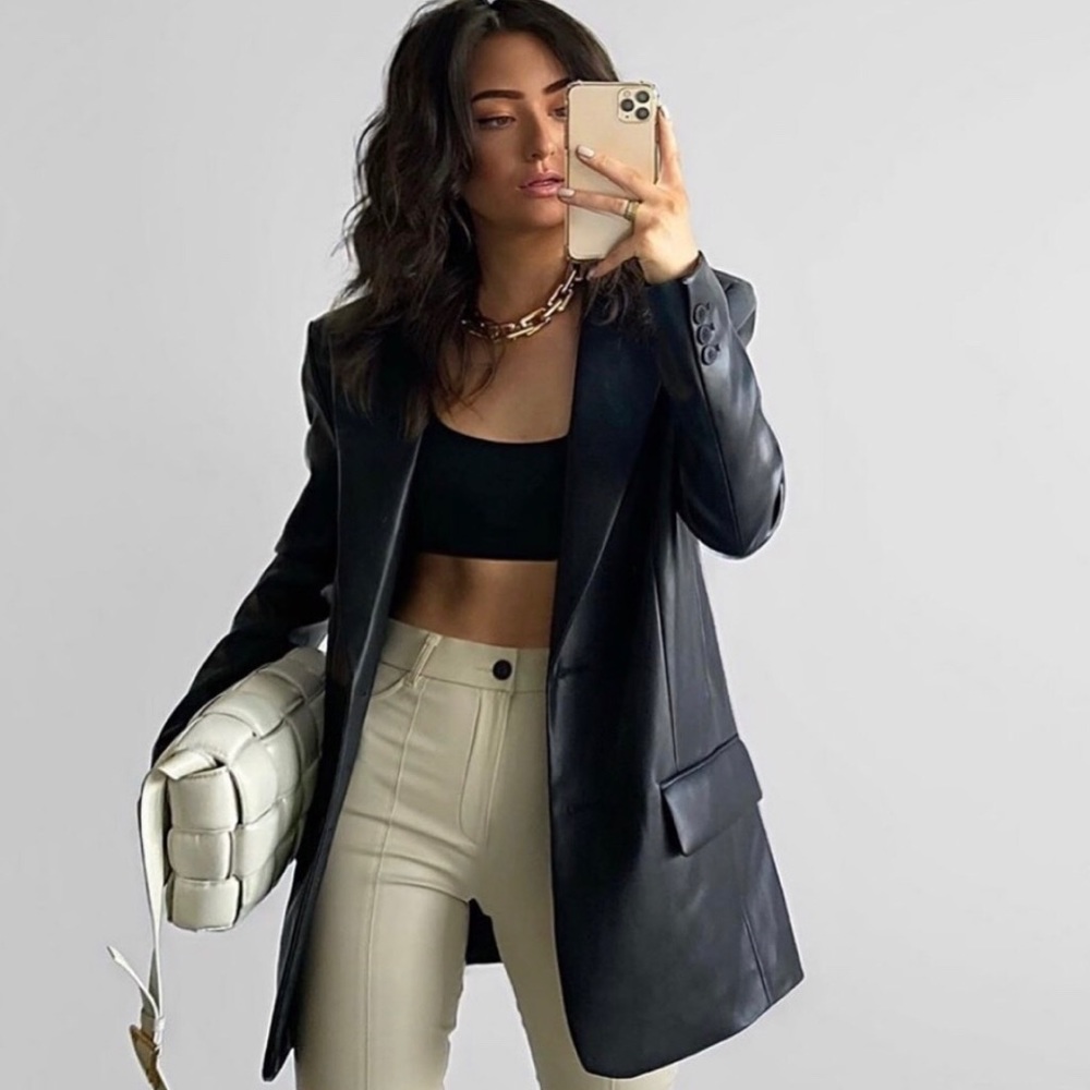 COPY - Zara faux oversized leather blazer